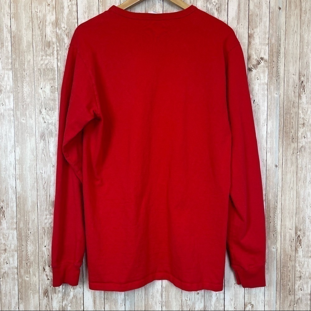 Champion Heritage C Patch Red Long Sleeve Crewneck Top Size Large Men - Picture 8 of 12